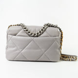 CHANEL Handbag 22C Light Grey Lambskin Quilted 19 Flap Small -Knockoff
