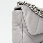 CHANEL Handbag 22C Light Grey Lambskin Quilted 19 Flap Small -Knockoff
