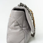 CHANEL Handbag 22C Light Grey Lambskin Quilted 19 Flap Small -Knockoff
