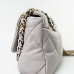 CHANEL Handbag 22C Light Grey Lambskin Quilted 19 Flap Small -Knockoff
