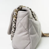 CHANEL Handbag 22C Light Grey Lambskin Quilted 19 Flap Small -Knockoff
