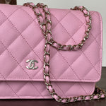 Chanel Handbag 22C LIGHT PINK CAVIAR QUILTED WALLET ON CHAIN LGHW (WOC) -Knockoff
