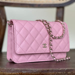 Chanel Handbag 22C LIGHT PINK CAVIAR QUILTED WALLET ON CHAIN LGHW (WOC) -Knockoff
