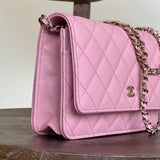 Chanel Handbag 22C LIGHT PINK CAVIAR QUILTED WALLET ON CHAIN LGHW (WOC) -Knockoff
