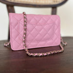 Chanel Handbag 22C LIGHT PINK CAVIAR QUILTED WALLET ON CHAIN LGHW (WOC) -Knockoff
