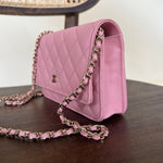 Chanel Handbag 22C LIGHT PINK CAVIAR QUILTED WALLET ON CHAIN LGHW (WOC) -Knockoff
