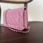 Chanel Handbag 22C LIGHT PINK CAVIAR QUILTED WALLET ON CHAIN LGHW (WOC) -Knockoff
