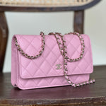 Chanel Handbag 22C LIGHT PINK CAVIAR QUILTED WALLET ON CHAIN LGHW (WOC) -Knockoff
