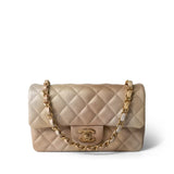 CHANEL Handbag 22C Mini Rectangular Flap Goatskin Quilted Golden Beige Aged Gold Hardware -Knockoff
