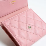 CHANEL Handbag 22C Pink Caviar Quilted Flap Wallet Light Gold Hardware -Knockoff
