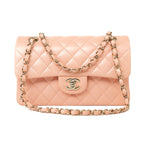 CHANEL Handbag 22C Rose Clair Pink/ Beige Lambskin Quilted Small Double Flap Light Gold Hardware -Knockoff
