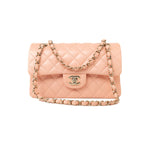 CHANEL Handbag 22C Rose Clair Pink/ Beige Lambskin Quilted Small Double Flap Light Gold Hardware -Knockoff
