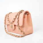 CHANEL Handbag 22C Rose Clair Pink/ Beige Lambskin Quilted Small Double Flap Light Gold Hardware -Knockoff
