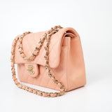 CHANEL Handbag 22C Rose Clair Pink/ Beige Lambskin Quilted Small Double Flap Light Gold Hardware -Knockoff
