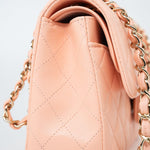 CHANEL Handbag 22C Rose Clair Pink/ Beige Lambskin Quilted Small Double Flap Light Gold Hardware -Knockoff
