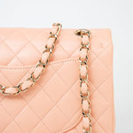 CHANEL Handbag 22C Rose Clair Pink/ Beige Lambskin Quilted Small Double Flap Light Gold Hardware -Knockoff
