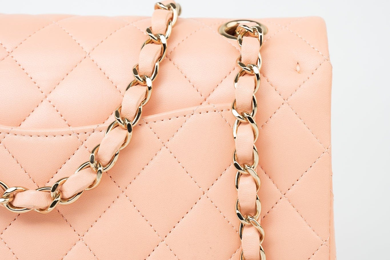 CHANEL Handbag 22C Rose Clair Pink/ Beige Lambskin Quilted Small Double Flap Light Gold Hardware -Knockoff
