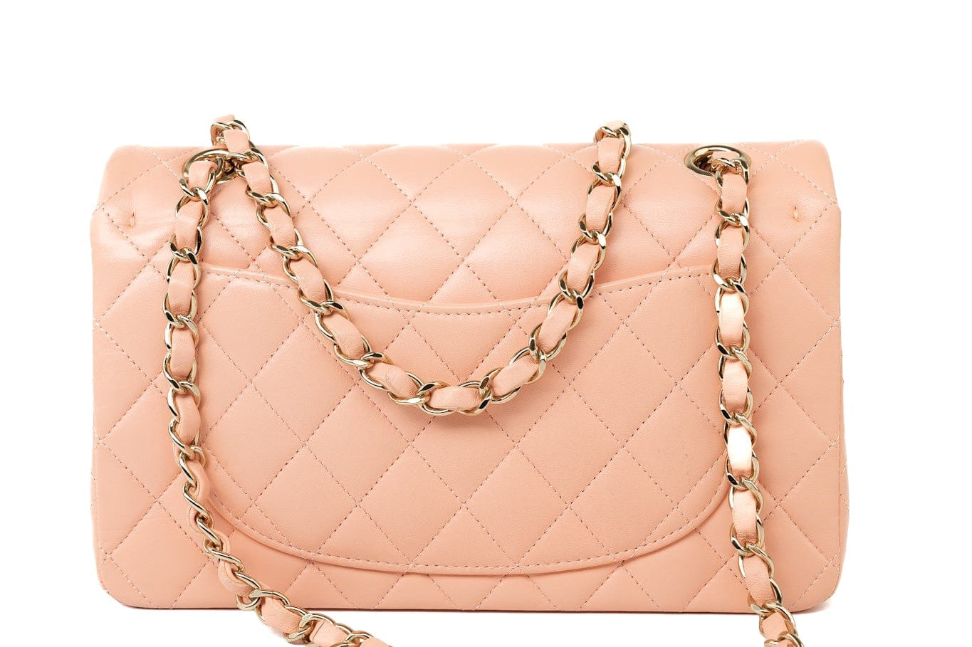 CHANEL Handbag 22C Rose Clair Pink/ Beige Lambskin Quilted Small Double Flap Light Gold Hardware -Knockoff
