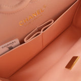 CHANEL Handbag 22C Rose Clair Pink/ Beige Lambskin Quilted Small Double Flap Light Gold Hardware -Knockoff
