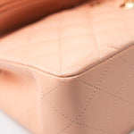 CHANEL Handbag 22C Rose Clair Pink/ Beige Lambskin Quilted Small Double Flap Light Gold Hardware -Knockoff
