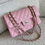 CHANEL Handbag 22C Sakura Pink Caviar Quilted Classic Flap Small LGHW -Knockoff
