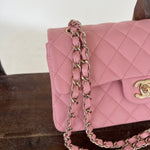 CHANEL Handbag 22C Sakura Pink Caviar Quilted Classic Flap Small LGHW -Knockoff
