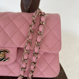 CHANEL Handbag 22C Sakura Pink Caviar Quilted Classic Flap Small LGHW -Knockoff
