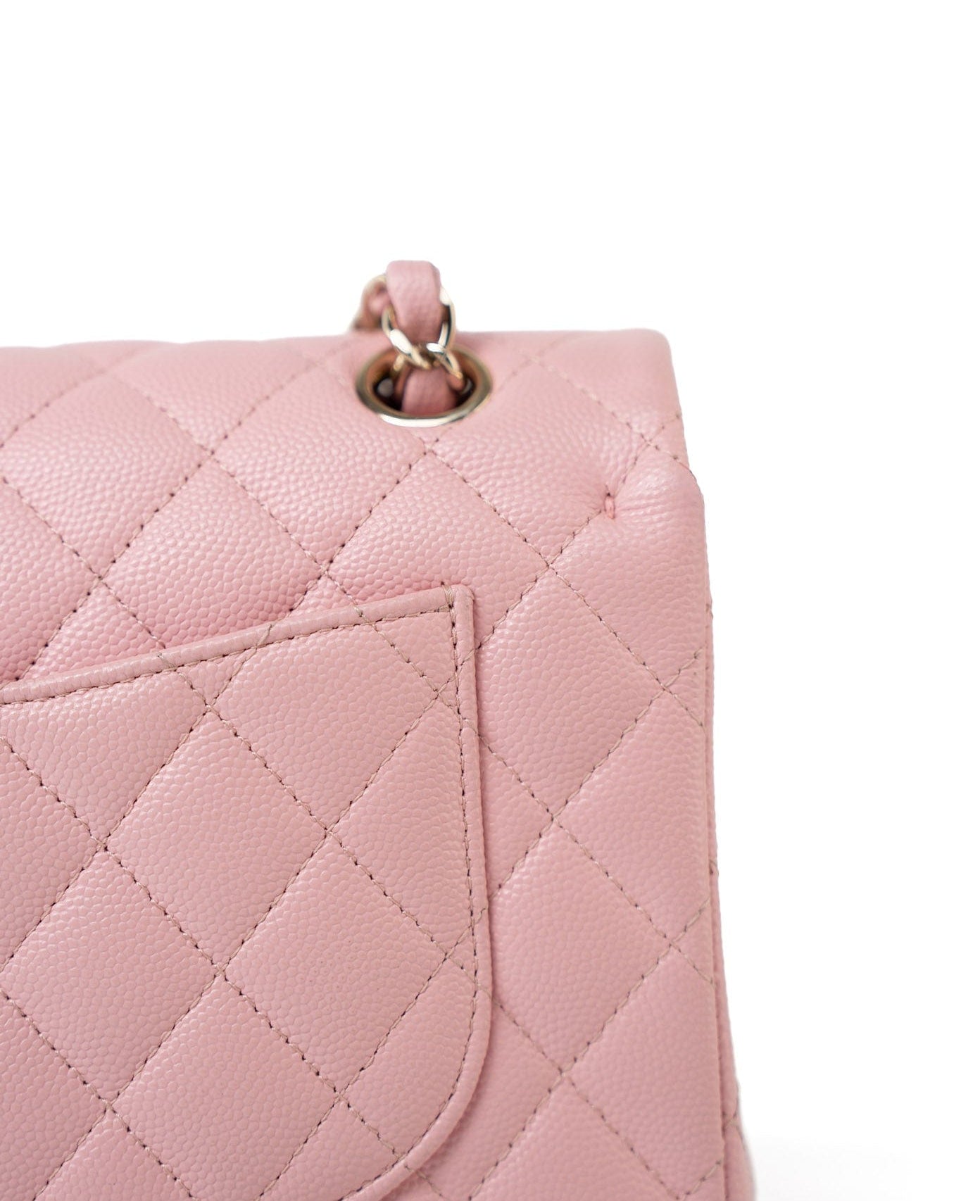 CHANEL Handbag 22C Sakura Pink Small Caviar Quilted Classic Flap Light Gold Hardware -Knockoff
