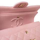 CHANEL Handbag 22C Sakura Pink Small Caviar Quilted Classic Flap Light Gold Hardware -Knockoff
