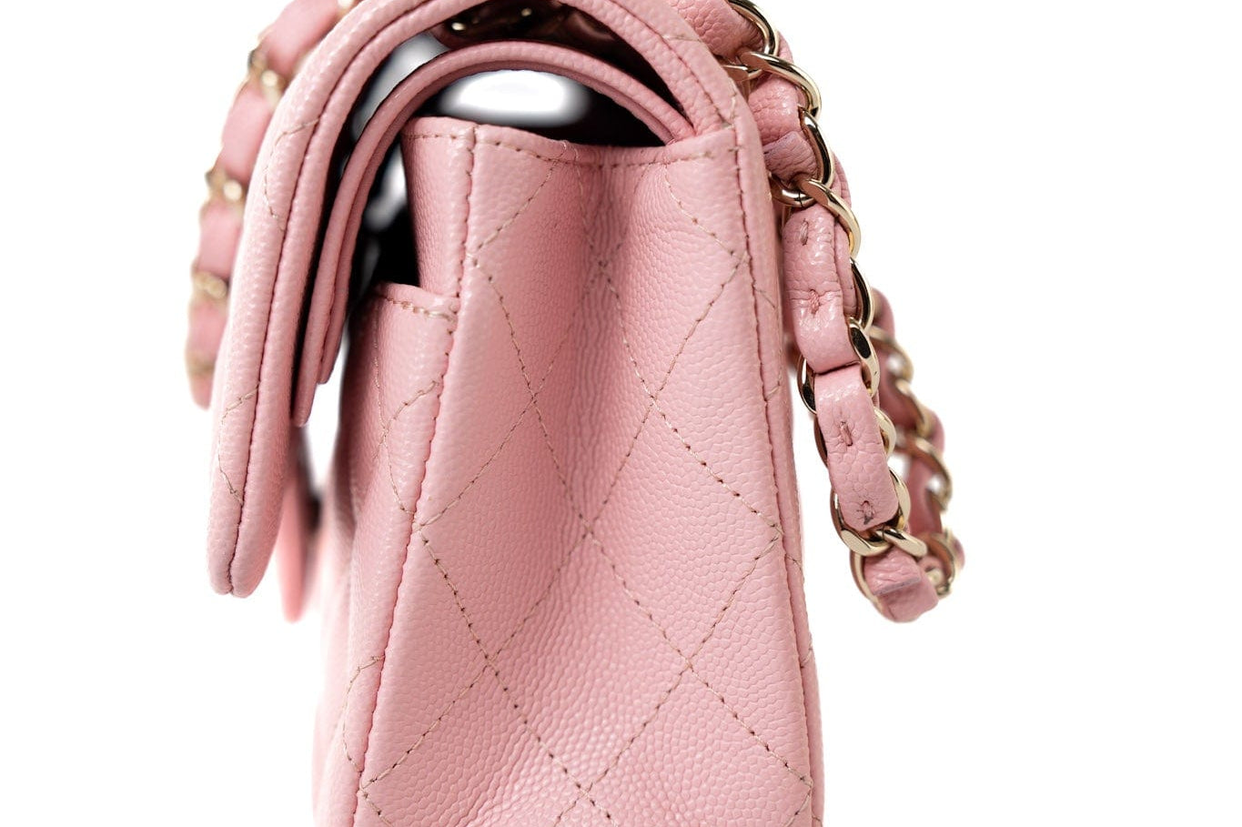 CHANEL Handbag 22C Sakura Pink Small Caviar Quilted Classic Flap Light Gold Hardware -Knockoff
