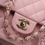 CHANEL Handbag 22C Sakura Pink Small Caviar Quilted Classic Flap Light Gold Hardware -Knockoff
