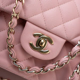 CHANEL Handbag 22C Sakura Pink Small Caviar Quilted Classic Flap Light Gold Hardware -Knockoff
