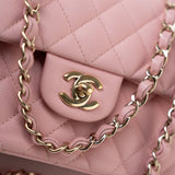 CHANEL Handbag 22C Sakura Pink Small Caviar Quilted Classic Flap Light Gold Hardware -Knockoff
