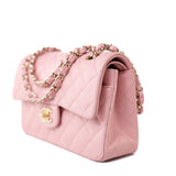 CHANEL Handbag 22C Sakura Pink Small Caviar Quilted Classic Flap Light Gold Hardware -Knockoff
