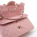 CHANEL Handbag 22C Sakura Pink Small Caviar Quilted Classic Flap Light Gold Hardware -Knockoff
