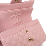 CHANEL Handbag 22C Sakura Pink Small Caviar Quilted Classic Flap Light Gold Hardware -Knockoff
