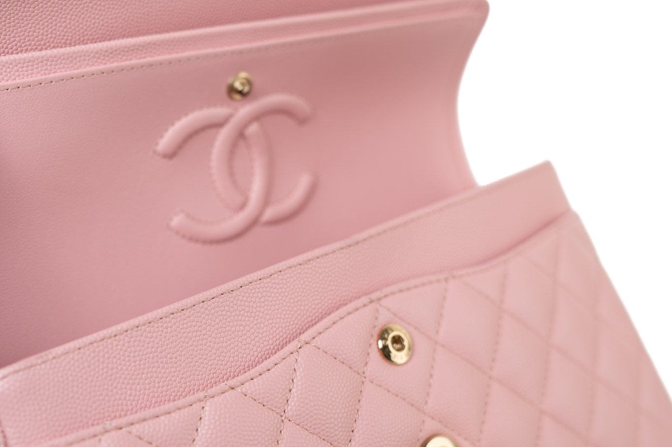 CHANEL Handbag 22C Sakura Pink Small Caviar Quilted Classic Flap Light Gold Hardware -Knockoff
