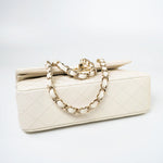 CHANEL Handbag 22C White Caviar Quilted Classic Flap Small Light Gold Hardware -Knockoff
