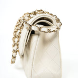 CHANEL Handbag 22C White Caviar Quilted Classic Flap Small Light Gold Hardware -Knockoff
