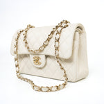 CHANEL Handbag 22C White Caviar Quilted Classic Flap Small Light Gold Hardware -Knockoff
