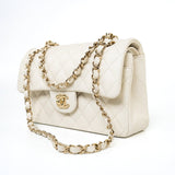 CHANEL Handbag 22C White Caviar Quilted Classic Flap Small Light Gold Hardware -Knockoff
