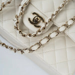 CHANEL Handbag 22C White Caviar Quilted Classic Flap Small Light Gold Hardware -Knockoff
