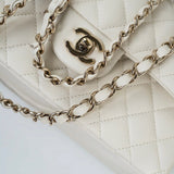 CHANEL Handbag 22C White Caviar Quilted Classic Flap Small Light Gold Hardware -Knockoff
