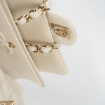 CHANEL Handbag 22C White Caviar Quilted Classic Flap Small Light Gold Hardware -Knockoff
