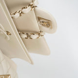 CHANEL Handbag 22C White Caviar Quilted Classic Flap Small Light Gold Hardware -Knockoff
