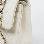 CHANEL Handbag 22C White Caviar Quilted Classic Flap Small Light Gold Hardware -Knockoff
