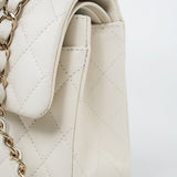 CHANEL Handbag 22C White Caviar Quilted Classic Flap Small Light Gold Hardware -Knockoff
