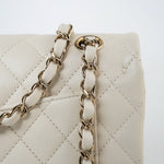 CHANEL Handbag 22C White Caviar Quilted Classic Flap Small Light Gold Hardware -Knockoff
