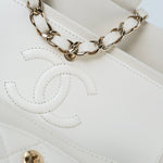 CHANEL Handbag 22C White Caviar Quilted Classic Flap Small Light Gold Hardware -Knockoff
