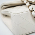 CHANEL Handbag 22C White Caviar Quilted Classic Flap Small Light Gold Hardware -Knockoff
